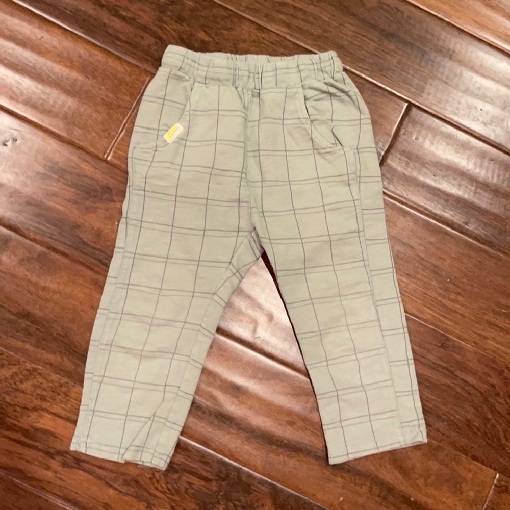 Zara boys plaid green pants size 4-5 years (more like true 4t IMO)